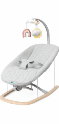 Chicco Dřevěný šedý skákací lehátko Zen Wave do 9 kg