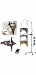 MichaelMarinelli Kosmetická LED lampa bez stínů na líčení nehtů a řas + mobilní stojan / GX530R / Bílá