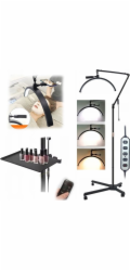 MichaelMarinelli Kosmetická LED lampa bez stínů na líčení nehtů a řas + mobilní stojánek / GX530R / Černá