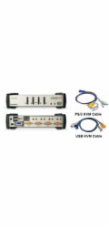 ATEN přepínač 4-port KVMP USB+PS/2, usb hub, audio, OSD, 1.2m kabely