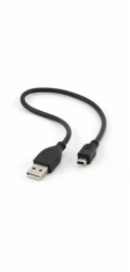 Kabel USB A-MINI 5PM 2.0 30cm HQ, zlac kontakty