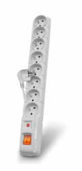 Acar S8 3m kabel, 8 zásuvek, přepěťová ochrana, bílá