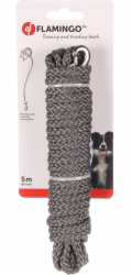 Flamingo Pletené vodítko šedé pro psy 5mx8mm