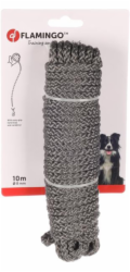 Flamingo Pletené vodítko šedé pro psy 10mx8mm