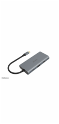 AKASA adaptér USB Type-C 9-in-1 Dock (PD Type-C, HDMI, VGA, 3 x USB 3.0 Type-A, RJ45, SD and Micro SD Card Reader)