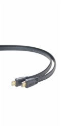 PremiumCord HDMI High Speed + Ethernet plochý kabel, zlacené konektory, 1,5m