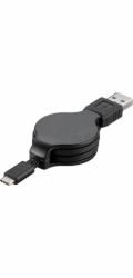 PremiumCord Kabel USB 3.1 C/M - USB 2.0 A/M, charging a sync navíjecí kabel 1m