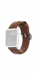 Nomad Řemínek NOMAD Tradiční kožený hnědý 42mm / 44mm konektor stříbrný