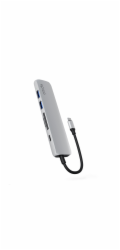 Epico 6v1 Alu Hub 8K s USB-C konektorem - stříbrná