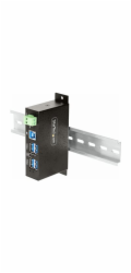 Startech 4-Port Managed USB Hub with 4x USB-A, Heavy Duty with Metal Industrial Housing, ESD & Surge Protection, Wall/Desk/Din-Rail Mountable, USB 3.0/3.1/3.2 Gen 1 5Gbps - Rozbočovač - 3 x USB 3.2 Ge