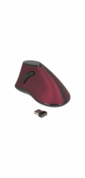 Delock - Vertikální myš - ergonomický - pravák - optický - 5 tlačítka - bezdrátový - 2.4 GHz - bezdrátový přijímač USB - černá/červená - maloobchod
