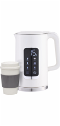 Platinet Konvice KONVICE PLATINET LCD DISPLEJ 1,7 L 5 NASTAVENÍ TEPLOTY + CESTOVNÍ HRNEK 450 ML, BÍLÁ [45980]