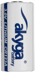 Akyga lithiová baterie CR123 Li-MnO2 3V/1500mAh