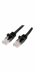 Startech 3m Black Cat5e / Cat 5 Snagless Patch Cable - Patch kabel - RJ-45 (M) do RJ-45 (M) - 3 m - UTP - CAT 5e - provedení bez hrbolků - černá
