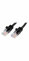 Startech 2m Black Cat5e / Cat 5 Snagless Patch Cable - Patch kabel - RJ-45 (M) do RJ-45 (M) - 2 m - UTP - CAT 5e - lisovaný, provedení bez hrbolků - černá
