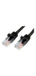 Startech 1m Black Cat5e / Cat 5 Snagless Patch Cable - Patch kabel - RJ-45 (M) do RJ-45 (M) - 1 m - UTP - CAT 5e - provedení bez hrbolků - černá
