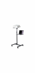Startech Mobile Projector and Laptop Stand/Cart, Heavy Duty Portable Projector Stand (2 Vented Shelves, hold 22lb/10kg each), Height Adjustable Rolling AV Presentation Cart with Wheels - Lockable Cast