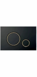Alca plast AQ.501-30208 / AQUAFORM / OPTIMA CIRCLE / CIRCLE TOALETNÍ TLAČÍTKO MATNÁ ČERNÁ + ZLATÁ / M778-5