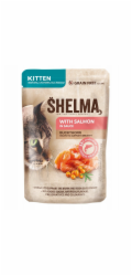 SHELMA Kitten with salmon in sauce - mokré krmivo pro kočky - 85g