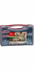 Fischer Meister-Box XL Wohnraum + Schrauben  (hellgrau/rot, 280-teilig, mit Schraube)