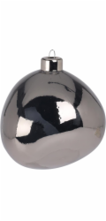 Vánoční hračka na stromeček, stříbrná, 10 cm, sklo