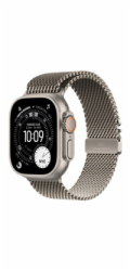 Apple Watch Ultra 3 GPS + Cellular 49mm Natural Titanium Case with Natural Titanium Milanese Loop - Large
