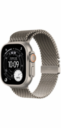 Apple Hodinky Ultra 3 GPS + Cellular, pouzdro z přírodního titanu 49 mm, náramek z přírodního titanu Milanese - velikost M