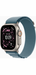 Apple Hodinky Ultra 3 GPS + Cellular 49mm pouzdro z přírodního titanu, světle modrý alpský řemínek – velikost M
