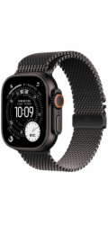 Apple Hodinky Ultra 3 GPS + Cellular, 49mm černé titanové pouzdro, černý titanový milánský náramek - velikost S