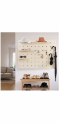 Dřevěný organizér na tabuli Maclean, barva světlého dřeva, 60x80 cm, max. 20 kg, MC-131 WD