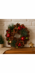 Vánoční věnec borovice 25 cm přírodní KO-YZB000200prir