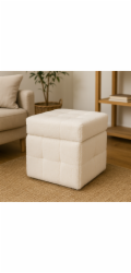 Taburet s úložným prostorem 38x38x37 cm bílá KO-NB1510850bila