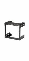 Startech 8U 19" Wall Mount Network Rack - 12" Deep 2 Post Open Frame Server Room Rack for Data/AV/IT/Computer Equipment/Patch Panel with Cage Nuts & Screws 135lb Capacity, Black (RK812WALLO) - Rozvade