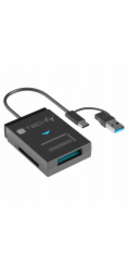 Techly Převodník USB-A/C pro disky NVMe/SATA M.2 s čtečkou SD/TF karet
