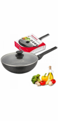 Klausberg MRAMOROVÁ HLUBOKÁ PÁNEV WOK 28 cm S POKLIPEM 28 cm KB-7990