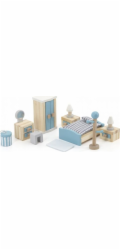 Viga Toys Sada nábytku do ložnice domečku pro panenky VIGA PolarB