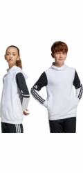 Adidas Dětská mikina s kapucí Squadra 25, bílá, JD4807, 164 cm