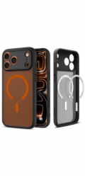 Spigen ULTRA HYBRID MAGSAFE IPHONE 17 PRO FROST ČERNÝ/ORANŽOVÝ