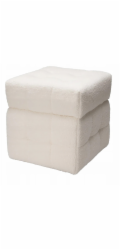 Home Styling Collection Kolekce domácího stylingu ČTVERCOVÝ úložný puf ve tvaru kostky, čalounění z ovčí kůže, 38 x 38 x 37 cm