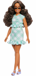 Mattel BRB MÓDNÍ ZELENÉ KOSTKOVANÉ ŠATY HYT96 WB6