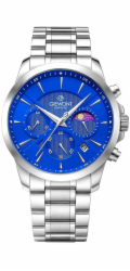 Giewont Pánské hodinky Chronograph se safírovým stříbrem a modrým pouzdrem GW9460-B3