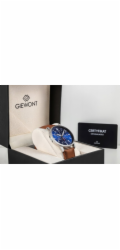 Giewont Pánské hodinky Chronograf se safírovým hnědo-modrým pouzdrem GW5630-A6