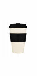 Ecoffee cup Ekologický hrnek na kávu Hrnek s sebou Jednobarevný černý přírodní 400ml - bílý