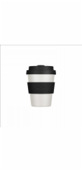 Ecoffee cup Ekologické kelímky na kávu, 240ml, jednobarevné, s sebou - černé, přírodní