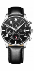Giewont Pánské hodinky Chronograf Sapphire Černo-stříbrné GW5630-A2