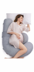 Momcozy Těhotenský polštář PP006 ve tvaru F, vzduchová vrstva, šedý