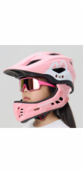 RockBros Dětská cyklistická helma TT-32001 Rabbit s odnímatelnou čelistí, růžová, velikost S (48-52)