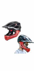 RockBros Dětská helma TT-32006 Shark s odnímatelnou čelistí, velikost S (48-52) - černá