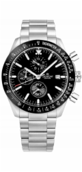 Giewont Pánské hodinky Chronograf Sapphire Silver Black GW8720-B2