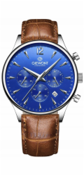 Giewont Pánské hodinky Chronograf se safírovým náramkem, hnědé a modré, GW6310-A5